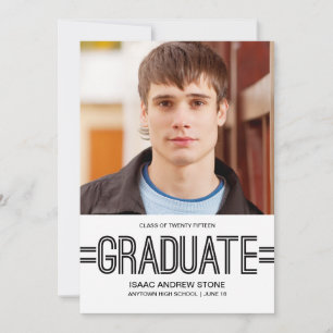 Faire-part Annonce de photo de diplômé élégante pour la remis
