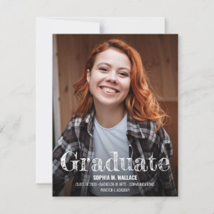 Faire-part Annonce de photo de diplômé personnalisée avec typ