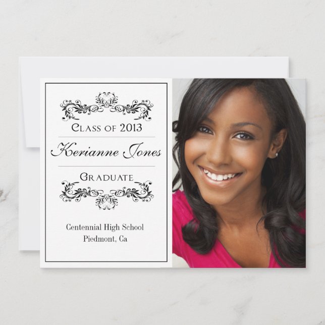 Faire-part Annonce de remise de diplôme de photo moderne (Devant)