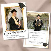 Annonce de remise de diplômes photo écriture manus