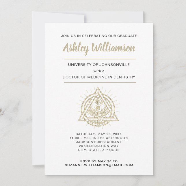 Faire-part Annonce de remise des diplômes de l'école dentaire (Devant)