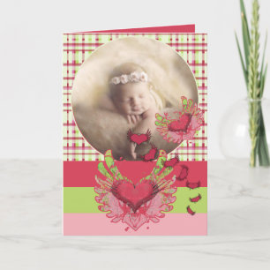 Faire-part Annonce Fille Mignonne avec votre Photo -