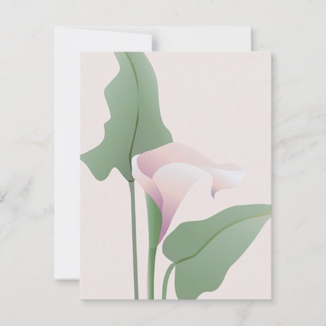 Faire-part Annonce florale de lys calla rose (Devant)