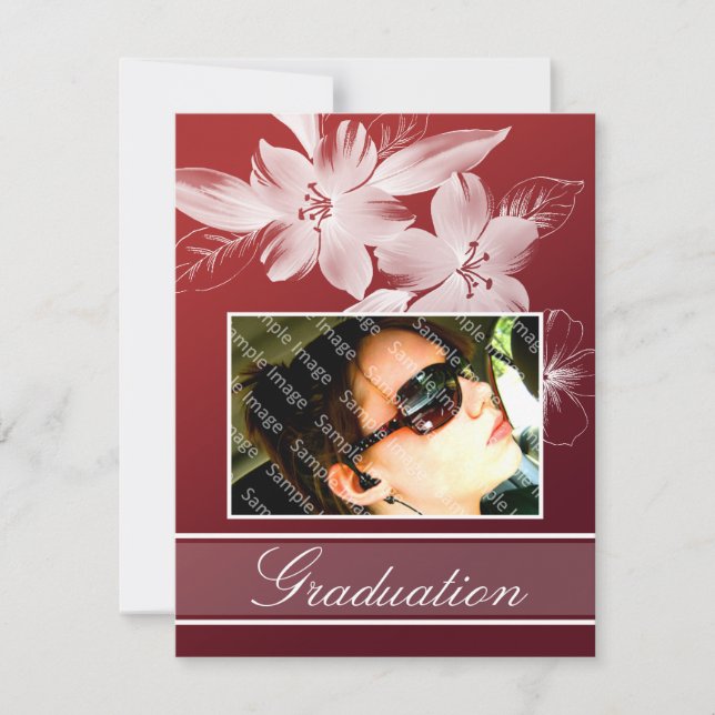 Faire-part Annonces de graduation florale personnalisée (Devant)