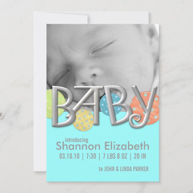 Faire-part Annonces de naissance de bébé moderne (Devant)