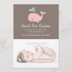 Faire-part Annonces De Photos De Baleines Roses