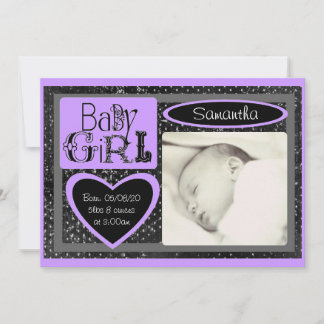 Faire-part Annonces photo personnalisées Black white pourpre