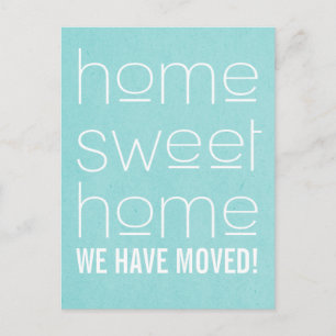 Faire-part Aqua Modern Home Sweet Home Carte postale