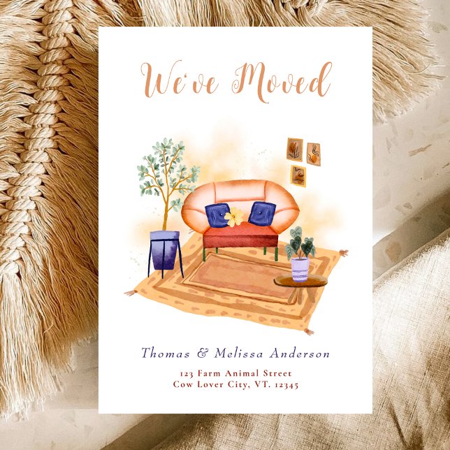 Faire-part Aquarelle Boho nous avons Déménagé Nouvelle Adress (Créateur téléchargé)