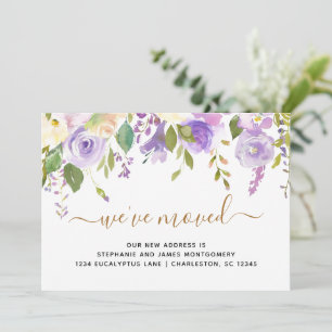 Faire-part Aquarelle Floral Violet Or Mobile