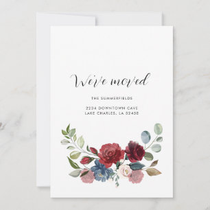 Faire-part Aquarelle Florale Changement d'adresse Déménagemen