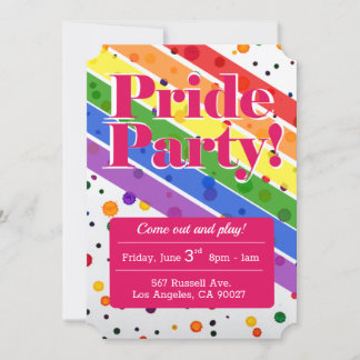 Faire-part Aquarelle moderne Rainbow Gay pride Flag Party