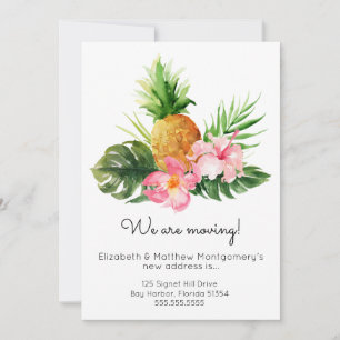 Faire-part Aquarelle Tropical Floral Moving