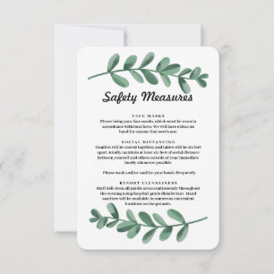 Faire-part Aquarelle Vert Feuilles Mesures de sécurité Envelo