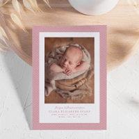 Araignée rose tweet cadre simple photo naissance