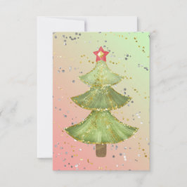Faire-part Arbre de Noël moderne Vierge Vert Or A