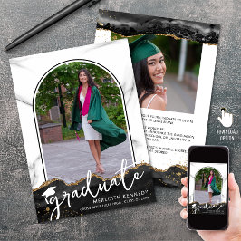 Faire-part Arc à script tendance Black Gold 2 Photos