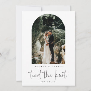 Faire-part Arc moderne Script Elopement lié au noeud photo