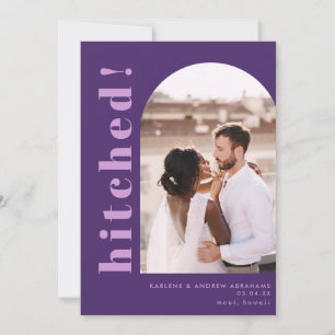 Faire-part Arc pointu photo Mariage violet Elopement