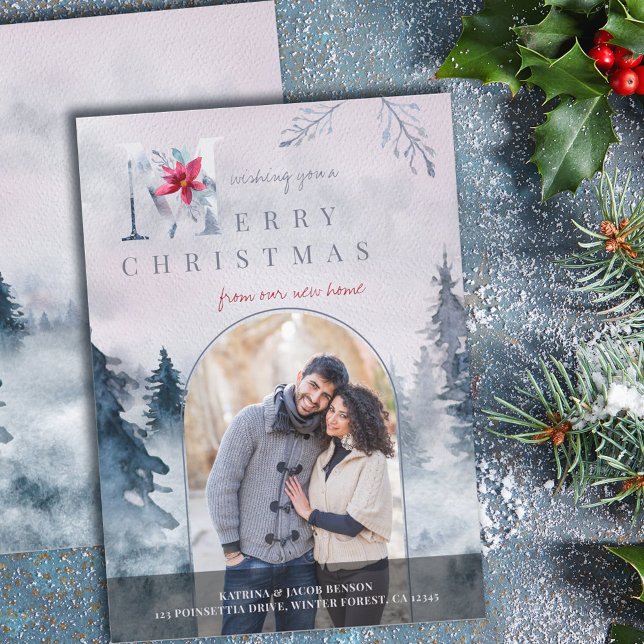 Faire-part Arch Photo Joyeux Noël de New Home Forest (Créateur téléchargé)