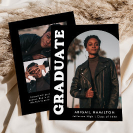 Faire-part Arche de décalage Noir 4 Photo Graduation