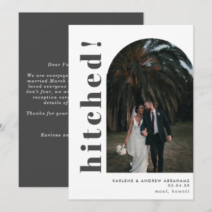 Faire-part Arche gris haché Mariage photo Elopement