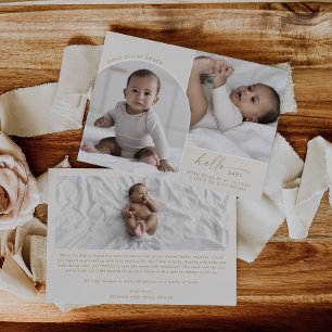 Faire-part Arche moderne Boho   Cream Hello Baby 3 Photo Nais