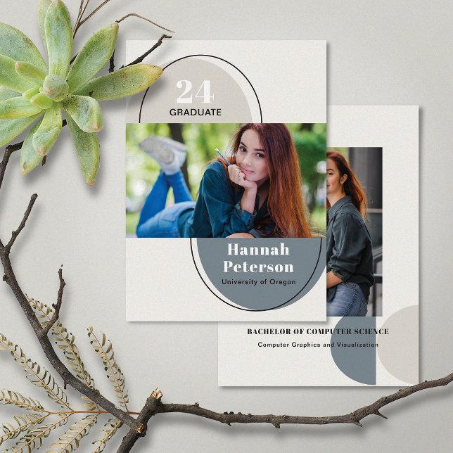 Faire-part Arches d'ardoise de l'université moderne de 2 phot (Créateur téléchargé)