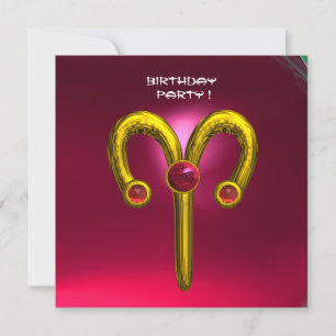 Faire-part ARIES RUBY, jaune vif rose rouge