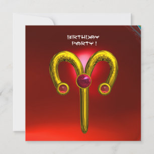 Faire-part ARIES RUBY, jaune vif rouge