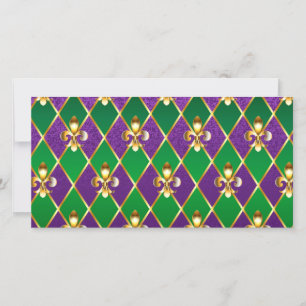 Faire-part Arrière - plan de bijoux Mardi Gras
