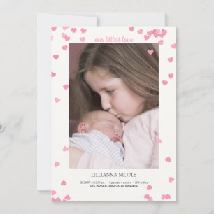 Faire-part Arrivée dans l'annonce de naissance de notre photo