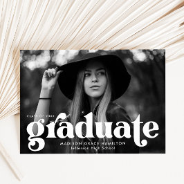 Faire-part Audacieuse Typographie blanc Diplôme photo