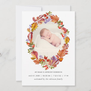 Faire-part Automne - Automne Feuilles d'aquarelle