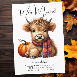 Faire-part Automne Nous avons déménagé Highland Cow Nouvelle 
