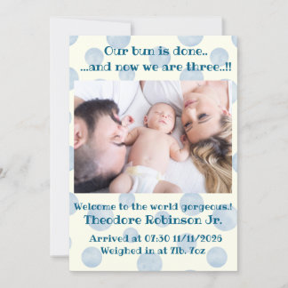 Faire-part Baby Boy Nouvelle arrivée