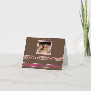 Faire-part Baby Girl Annouement mignon bébé Feet your Photo -