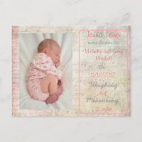 Baby Girl Notes musicales Carte postale Annonce de