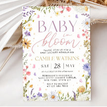 Faire-part Baby in Bloom, Invitation Baby Shower,