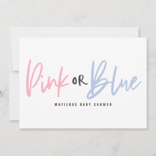 Faire-part Baby shower beigne rose ou bleu