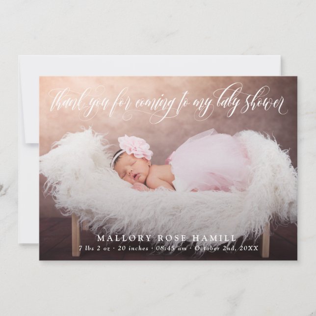 Faire-part Baby shower de Merci photo tourbillonnant de super (Devant)