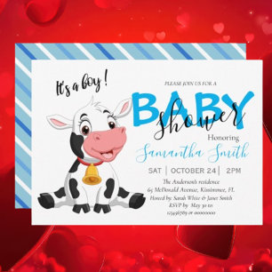 Faire-part Baby shower de vache