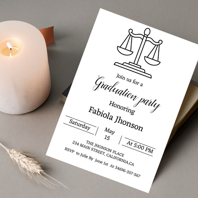 Faire-part Baccalauréat en droit simple (Créateur téléchargé)