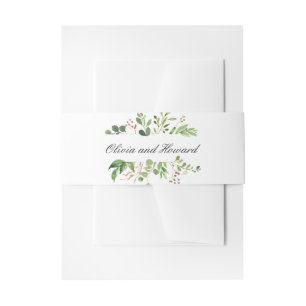 Faire-part Bandeau de mariage à feuillage d'eucalyptus