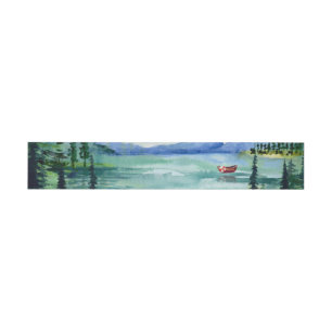 Faire-part Bandeau de mariage au bord d'un lac rustique
