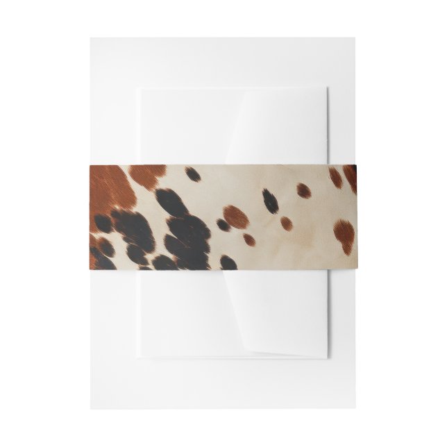 Faire-part Bandeau de mariage en cuir de vache Ranch Boho (Devant example)