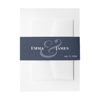 Faire-part Bandeau de mariage inversé marine | Nom