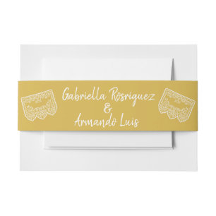 Faire-part Bandeau de mariage moderne jaune moutarde