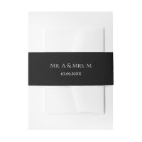 Bandeau de mariage noir et blanc avec noms et date