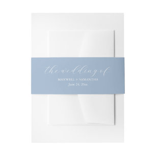 Faire-part Bandeau de mariage simple bleu poussiéreux pour ca